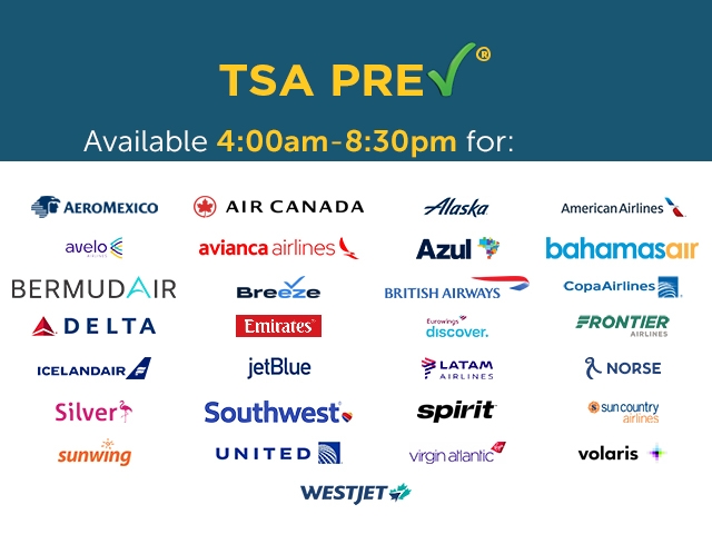 TSA PreCheck Airlines and Hours