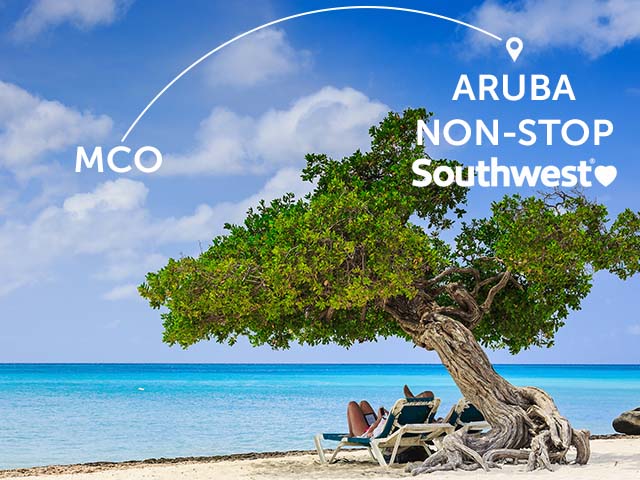 Fly Southwest non-stop to Aruba, Netherlands Antilles