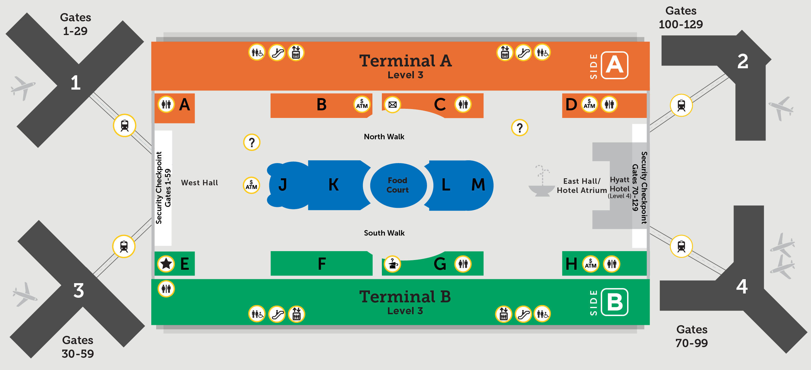 Terminal A and B Concessions Map